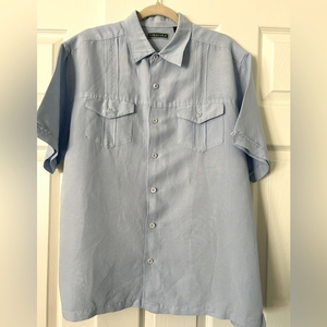 Cubavera Brand Men’s Button Up Shirt Short Sleeve Size Large